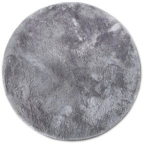 Dywan Cosy Shaggy Szary Elle Decoration Koło – miękki, wysoki włos 200 cm x 200 cm Certyfikat Oeko-Tex