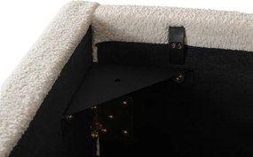 Łóżko Tapicerowane 160x200 cm BRISTOL ze Stelażem i Pojemnikiem Dwuosobowe Boucle Kremowe