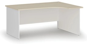 Narożne biurko PRIMO WHITE, 160x120 cm, prawe, biały/brzoza