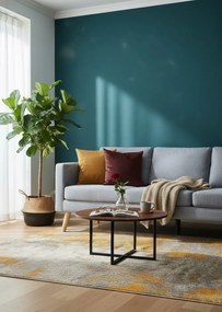 Szaro-pomarańczowy dywan przecierany do salonu R9-R98