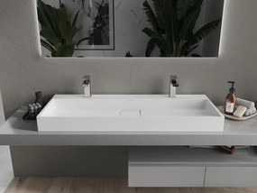 Mexen Ava umywalka nablatowa z konglomeratu 2/O 120 x 46 cm, biała - 23011202