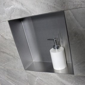 Półka wnękowa ścienna ze stali nierdzewnej BS303010Kolor do wyboru - bez obramowania - 30 x 30 x 10 cm