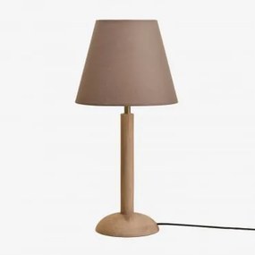 Lampa Stołowa Harry Z Drewna Mango Drewno Mango & Brązowa Moka Ø25 Cm Caracas - Sklum