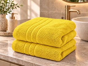 2x ręcznik Comfort 70x140 cm żółty, 100% bawełna