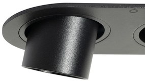 Set van 6 inbouwspots zwart GU10 35mm kantelbaar 2-lichts - Installa Nowoczesny Oswietlenie wewnetrzne