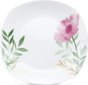 Home Elements 18-częściowy zestaw obiadowy Różowy mak