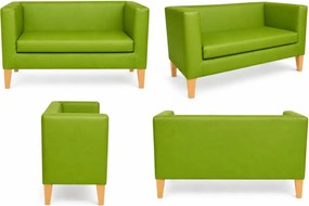 Sofa Monaco : Kolor nogi - Drewno, Kolor tkaniny - EKO-SKÓRA - 5D, Typ tkaniny - Eko-skóra , Wysokość nogi - 20 cm