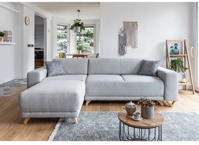 Jasnoszary rozkładany/ze schowkiem narożnik Classy Sophie – Miuform