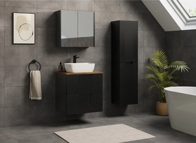 VENA Szafka łazienkowa ryflowana pod umywalkę 46 x 60 x 57 czarna