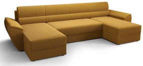 Musztardowy narożnik rozkładany z pojemnikiem G7-H00