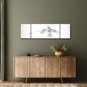 Obraz - Obraz gór namalowany tuszem (170x50 cm)
