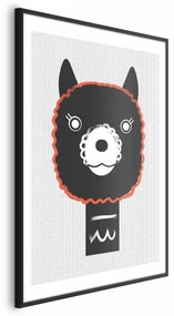 Plakat Dekoracyjna alpaka 29,7x42 cm z ramą czarną z marginesem ARTGEIST B