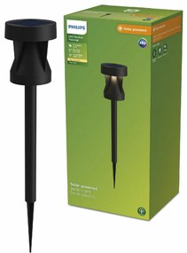 Philips Avery zewnętrzna słupkowa lampa solarnaLED, czarna, 1,8 W, 200 lm, 2700 K