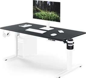 Biurko do pracy na stojąco i siedząco Aria 140×70 cm, blat antracyt/podstawa biała