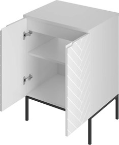 Szafka pod umywalkę nablatową Aspen 09, biały mat/czarny, 60 cm - zestaw 1