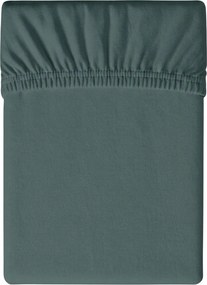 PrzytulneMieszkanie.pl Prześcieradło jersey ciemnozielone 90 x 200 cm