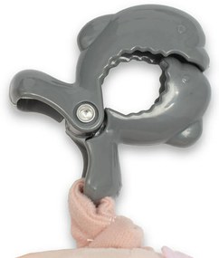 Baby Mix Pluszowa zabawka dla dzieci z mechanizmemmuzycznym i klipsem Miś różowy, 24 cm