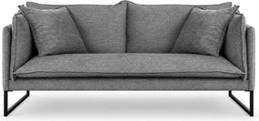 Trzyosobowa sofa z poduszkami Diara III z czarną metalową podstawą