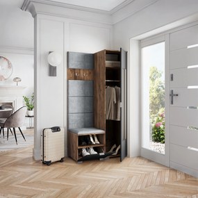 Masseno Garderoba VIRA 95/181/51 cm Nowoczesna Szafa do Przedpokoju Dąb lefkas