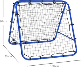 Odbijacz Piłkarski Składany HOMCOM z Regulacją Kąta, Idealny do Treningu w Domowym Ogrodzie, Niebieski