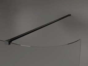 Mexen Kioto-R ścianka prysznicowa zaokrąglona Walk-in 140 x 200 cm, transparent 8 mm, czarna - 800-140-101-70-06