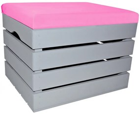 Pufa kufer skrzynia drewniana sosnowa siedzisko 50cm malowana szara