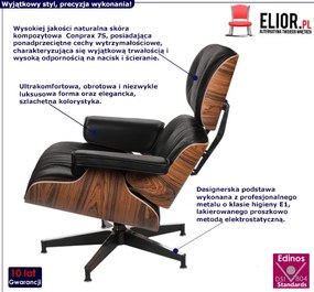 Czarny skórzany fotel prezesa do gabinetu D3-F48