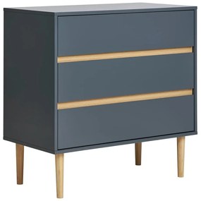 Ciemnoszara niska komoda 80x80 cm Bisley – House Nordic