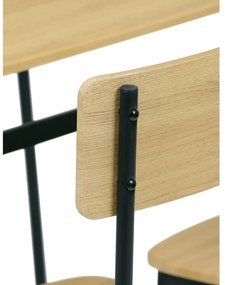Zestaw jadalniany Industrial z 4 krzesłami, 110 x70 x 76 cm, dziki dąb