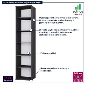 Czarny regał typu słupek 30 cm D4-A56