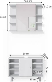 Zestaw mebli łazienkowych biały 60x32x54 fynn