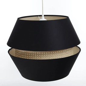 Czarna lampa wisząca boho z podwójnym abażurem - A348 G0-N28