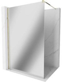 Mexen Kioto ścianka prysznicowa Walk-in 140 x 200 cm, lustro 8 mm, złota - 800-140-101-50-50