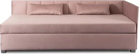 Łóżko Tapczan Młodzieżowe KARO 2 90x200 cm Narożne Różowe