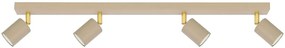Beżowa lampa sufitowa z 4 reflektorami D8-R64