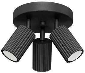 Plafon trzypunktowy KARBON 3P czarny okrągły SOLLUX  LIGHTING