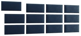 Zestaw 12 paneli tapicerowanych QUADRATTA 240x90 granatowy ELTAP