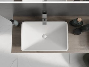 Mexen Esper umywalka nablatowa z konglomeratu 60 x 38 cm, biała - 23036001