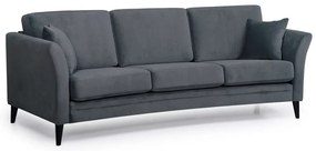 Ciemnoszara aksamitna sofa Scandic Eden, 237 cm