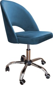 Fotel obrotowy POLO tkanina Welur krzesło biurowe ergonomiczne do biurka : Kolor Stelaża - Chrom, Kolor tkaniny - VELVET - MG33, Typ siedziska - Siedzisko obrotowe 360°, Typ tkaniny - Velvet