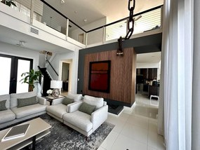 Drewniany panel akustyczny, 2400 x 600 mm, B2BP008, 5 szt, dąb sonoma