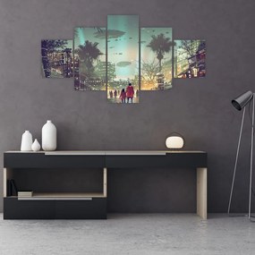Obraz - miasto w przyszłości (125x70 cm)