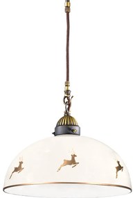 Kolarz 731.30.151 - Lampa wisząca na linkach NONNA, 1x E27/75W/230V, Ø 30 cm, motyw jelenia, wykończenie w kolorze różowego złota