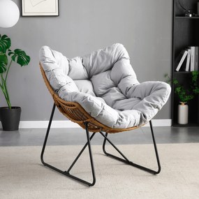 Fotel ogrodowy z poduchą Fin na płozach, szary