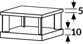 Prostokątny stolik do salonu w połysku Domino 100x60 biały