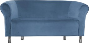 Sofa Milo tkanina Welur wygodna sofa tapicerowana do salonu i poczekalni : Kolor nogi - Chrom, Kolor tkaniny - VELVET - MG33, Typ tkaniny - Velvet, Wysokość nogi - 15 cm