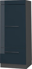 Szafka do mikrofalówki ciemnoniebieski wysoki połysk 60x58.1x153.6 fame-line