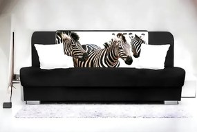 Czarno-biała wersalka z funkcją spania zebra - Piovia 12X