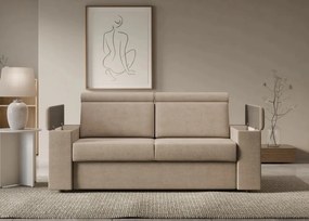 Sofa - kanapa do spania Volta 140x200 cm, z pojemnikami, materacem i stelażem włoskim
