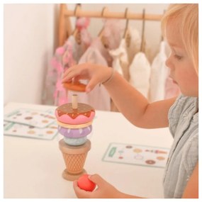 Woopie green drewniane lody układanka montessori cukiernia 12 el. fsc